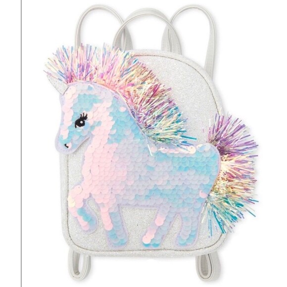 Children’s Place Flip Sequin Unicorn Mini Backpack New - Picture 1 of 7